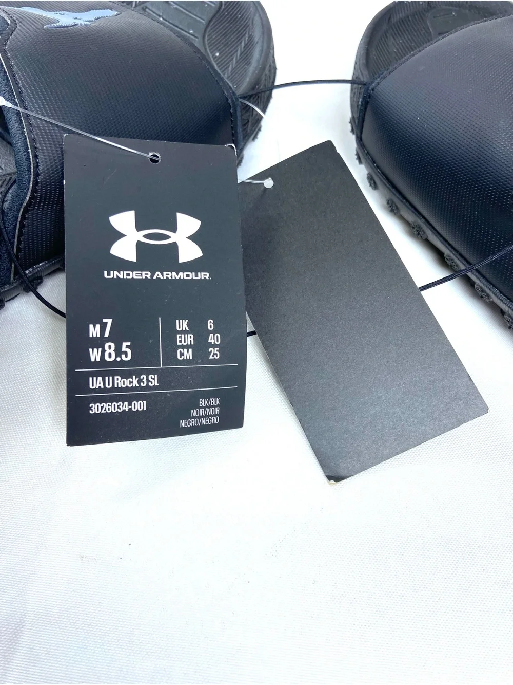 Under Armour Project Rock 3 Slides Men 7 Women 8.5 Black Brahma Bull 3026034